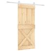 vidaXL Schuifdeur Natuurlijk en Wit 90 x 210 cm Massief Grenenhout