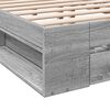 vidaXL Bedframe met lades bewerkt hout grijs sonoma eiken 150x200 cm