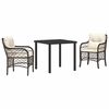 vidaXL Tuin eettafelset 3 st Bruin poly rattan