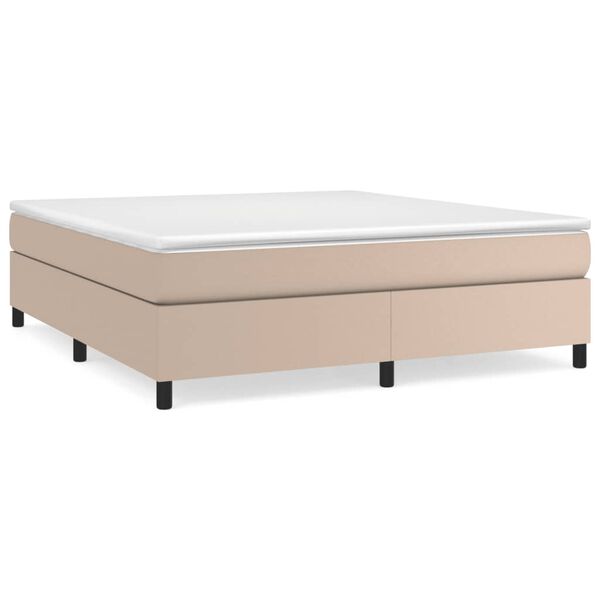 vidaXL Boxspring bed kunstleer cappuccinokleurig 180x200 cm