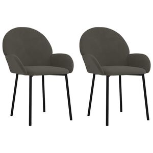 vidaXL Eetkamerstoelen 2 st fluweel donkergrijs