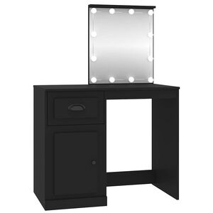 vidaXL Kaptafel met LED 90x50x132,5 cm bewerkt hout zwart