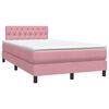 vidaXL Boxspring met matras en LED fluweel roze 120x220 cm