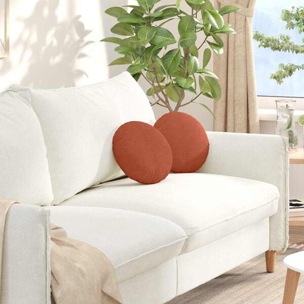 vidaXL Zitkussens 2 pcs Rood-oranje &Oslash; 30 cm Katoen Stof