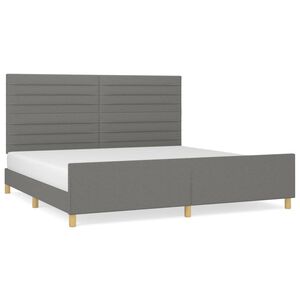 vidaXL Bedframe zonder matras stof donkergrijs 200x200 cm