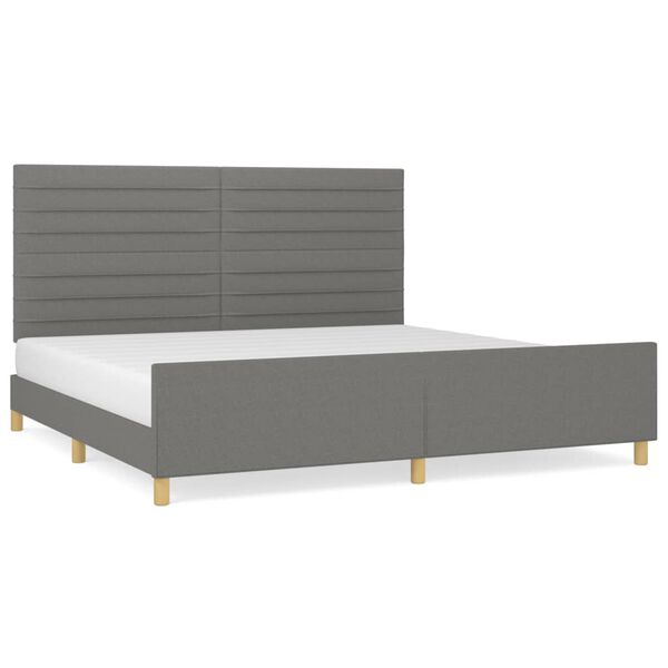 vidaXL Bedframe zonder matras stof donkergrijs 200x200 cm