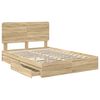 vidaXL Opslag bed met lade Sonoma Eiken 150 x 200 cm Bewerkt hout
