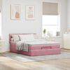vidaXL Ottoman bed met matras 140x200cm fluweel roze