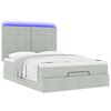 vidaXL Ottoman bed met matrassen en LED's 140x200cm fluweel lichtgrijs