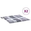 vidaXL Tuinstoelkussens 2 st 40x40x4 cm oxford stof ruitpatroon grijs
