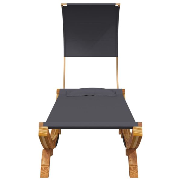 vidaXL Loungebed met luifel 100x200x126 cm gebogen hout antracietkleur