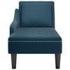 vidaXL Chaise longue met kussen en rechterarmleuning fluweel blauw