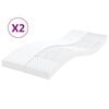 vidaXL Schuimmatrassen 2 st 7 zones hardheid 20 ILD 80x200 cm wit
