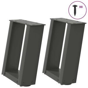 vidaXL Salontafelpoten 2 st U-vormig 30x(30-31) cm staal antraciet