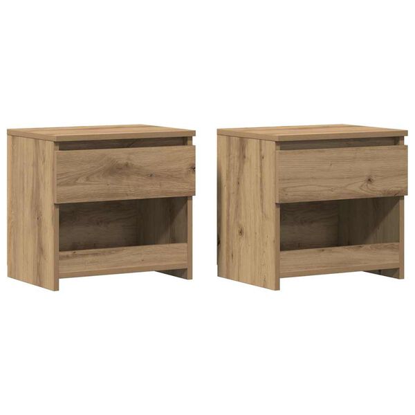 vidaXL Nachtkastjes 2 st 40x30x39 cm bewerkt hout artisanaal eiken