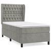 vidaXL Boxspring met matras fluweel lichtgrijs 80x200 cm