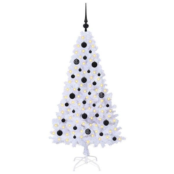 vidaXL Kunstkerstboom met 150 LED Wit 150 cm PVC en staal