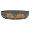 vidaXL Opzetwasbak ovaal 59x40x14 cm keramiek grijs en zwart