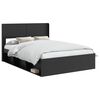 vidaXL Bedframe met opbergruimte en hoofdbord Zwart 150 x 200 cm