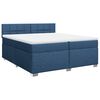 vidaXL Boxspring met matras stof blauw 200x200 cm