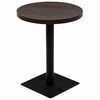 vidaXL Bistrotafel rond 60x75 cm MDF en staal donker essenkleur