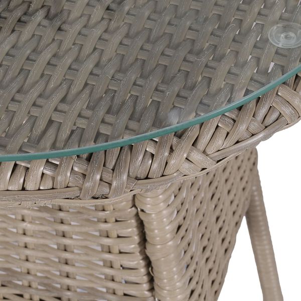 vidaXL 3-delige Bistroset met kussens poly rattan bruin