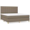vidaXL Boxspring met matras stof taupe 160x200 cm