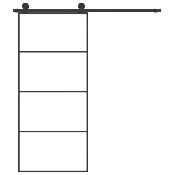 vidaXL Schuifdeur met beslag 90x205 cm ESG-glas en aluminium
