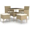 vidaXL 5-delige Loungeset poly rattan beige