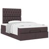 vidaXL Ottoman bed met matras 120x190 cm stof donkerbruin
