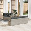 vidaXL Tuin Sofa Set met kussen 8 pcs Lichtgrijs Poly Rattan