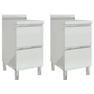 vidaXL Commerci&euml;le keukenkasten met 2 lades 2 stuks 50x60x96 cm