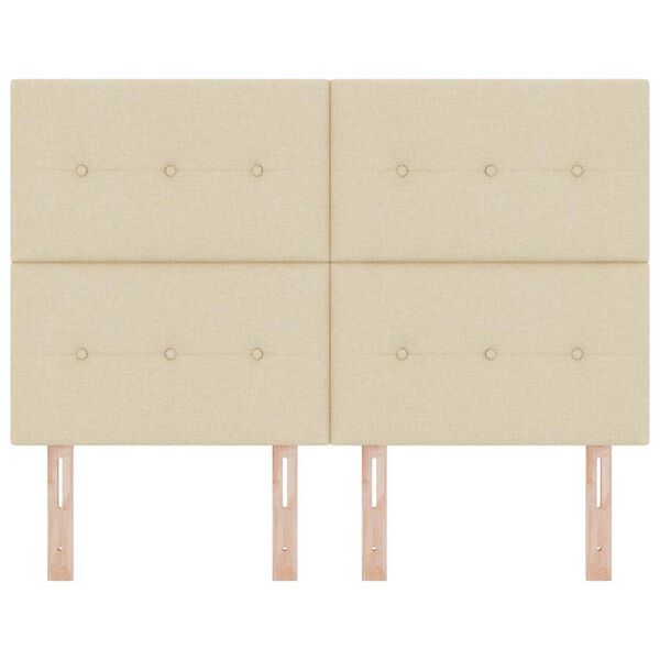 vidaXL Hoofdbord met hoofdeinde Cr&egrave;me 144 cm Nep Leer