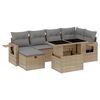 vidaXL 7-delige Loungeset met kussens poly rattan beige