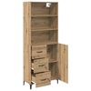 vidaXL Hoge kast Artisan Eiken 69,5 x 34 x 180 cm Bewerkt hout