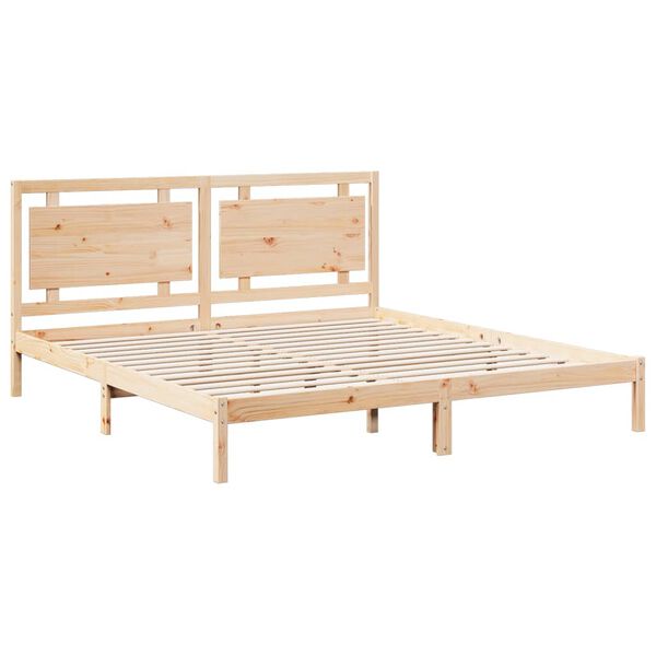 vidaXL Bedframe extra lang zonder matras massief hout 180x210 cm