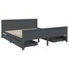 vidaXL Bedframe met 4 lades massief grenenhout donkergrijs 200x200 cm