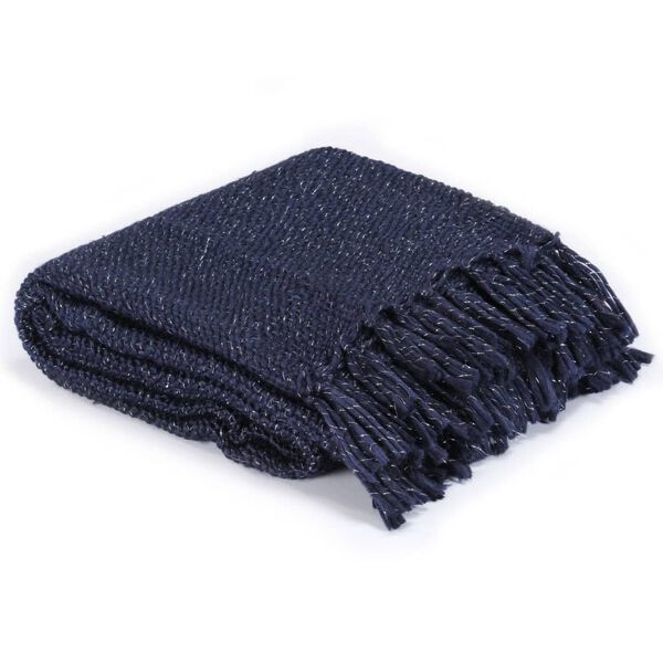 vidaXL Plaid 220x250 cm lurex marineblauw