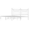 vidaXL Bedframe met hoofdbord metaal wit 183x213 cm