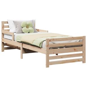 vidaXL Bedframe met hoofdeinde Bruin 80 x 200 cm Bewerkt hout