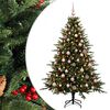 vidaXL Kunstkerstboom met kerstbal 210 cm 300 LED's Warmwit