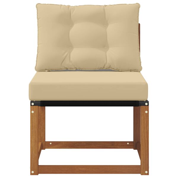 vidaXL Buitenzitmiddelsofa Massief acaciahout en Textilene Stof