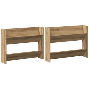 vidaXL Schoenenkast 2 st 81 x 18 x 60 cm Bewerkt hout Artisanaal eiken