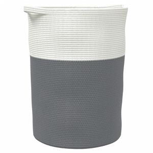 vidaXL Opbergmand &Oslash; 49x65 cm katoen grijs en wit