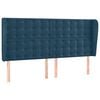 vidaXL Hoofdbord met randen 203x23x118/128 cm fluweel donkerblauw