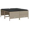 vidaXL Tuinkrukken met kussens 4 st poly rattan lichtgrijs