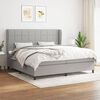 vidaXL Boxspring met matras stof lichtgrijs 200x200 cm