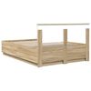 vidaXL Bedframe met hoofdeinde Sonoma Eiken 150 x 200 cm Bewerkt hout