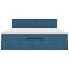 vidaXL Bed poef met matrassen en leds 200x200 cm fluweel donkerblauw