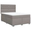 vidaXL Boxspring met matras stof taupe 140x190 cm